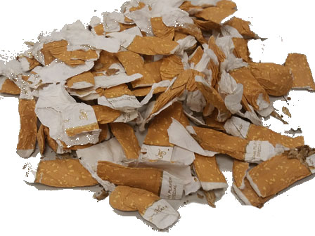 shredded cigarettes